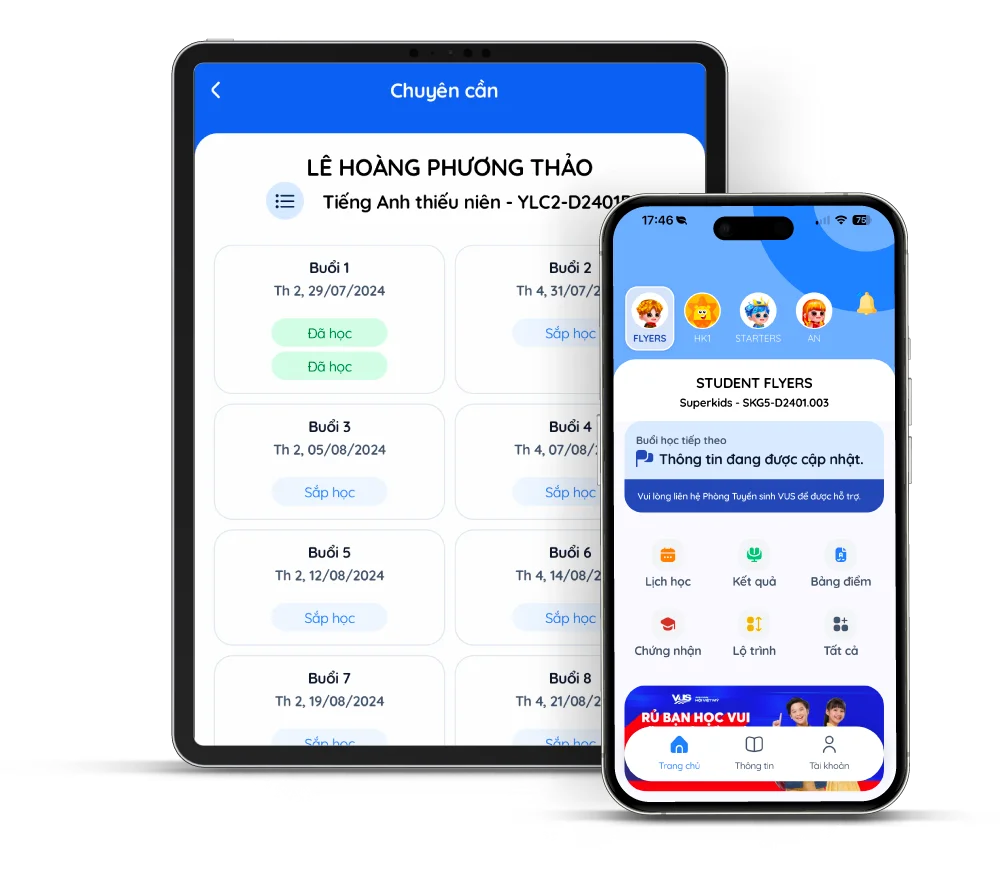 Ứng dụng giúp phụ huynh quản lý tiến trình học của học viên
