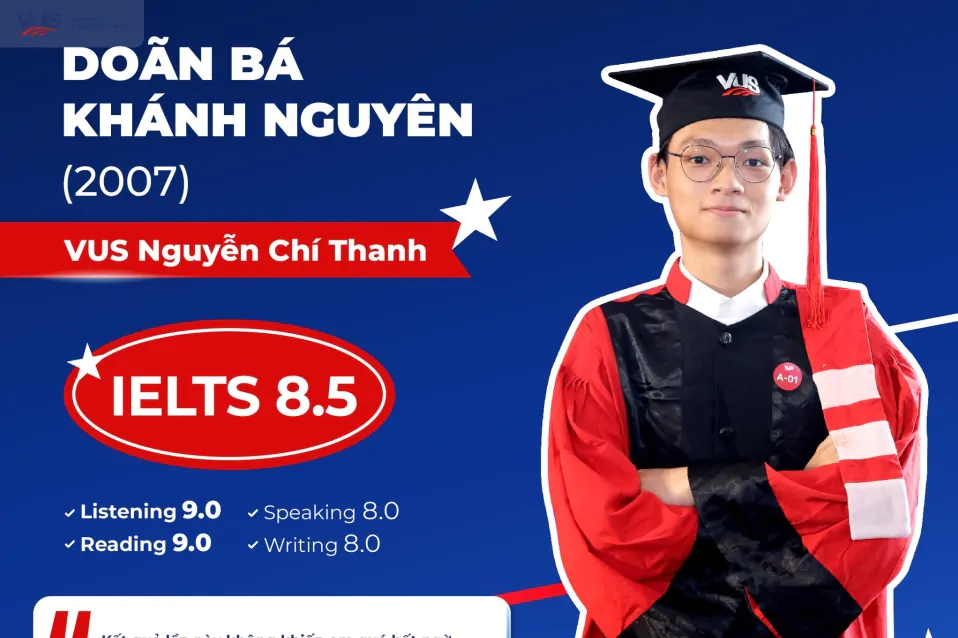 [VUS Faces] sự trở lại của cao thủ IELTS - Doãn Bá Khánh Nguyên - Tiến bộ vượt bậc với 9.0 Listening & Reading ở tuổi 16