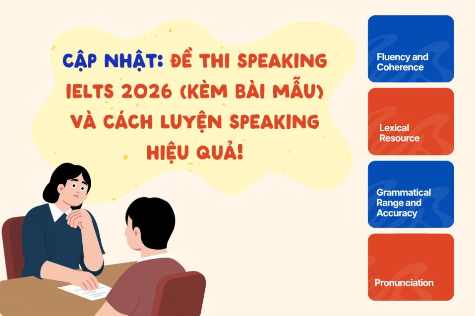 100+ Đề Speaking IELTS cập nhật kèm tài liệu luyện tập đầy đủ