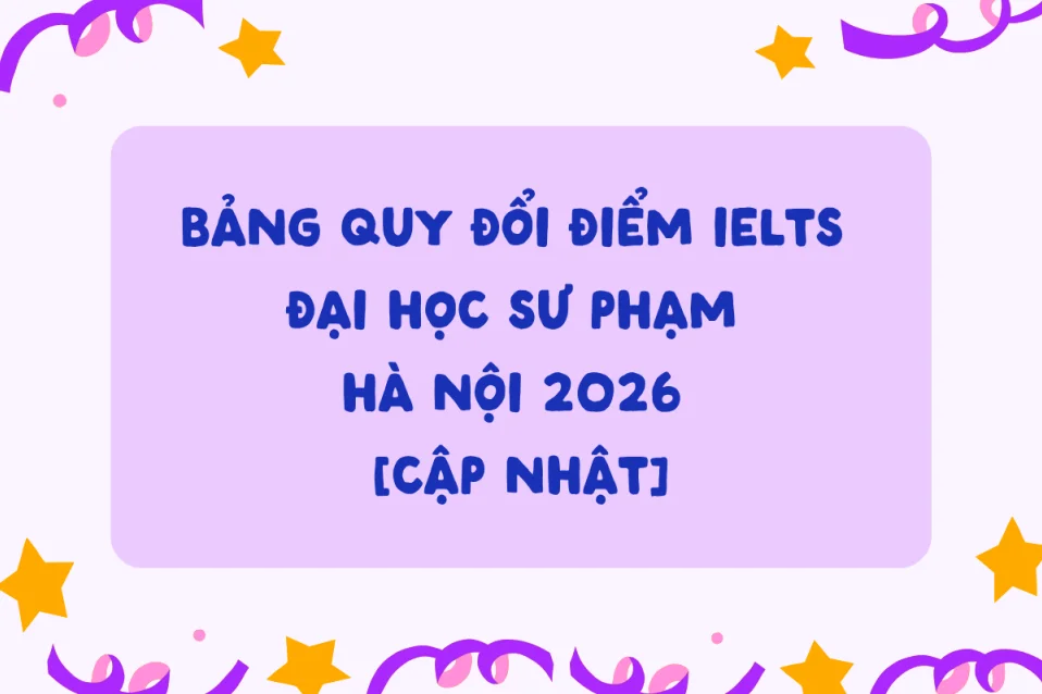 Bảng quy đổi điểm IELTS Đại học Sư phạm Hà Nội 2026 [CẬP NHẬT]