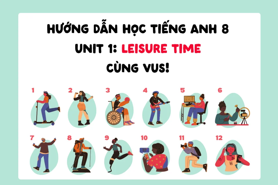 Tiếng Anh 8 Unit 1 Leisure Time: Từ vựng, ngữ pháp, hướng dẫn tự học