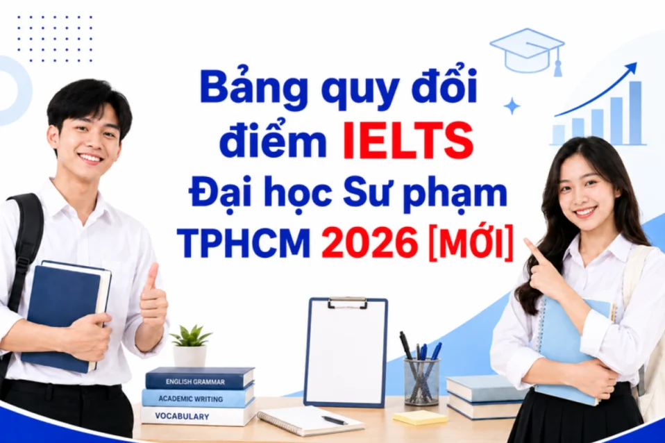 Quy đổi điểm IELTS Đại học Sư phạm TPHCM 2026: Bảng điểm & cách tính