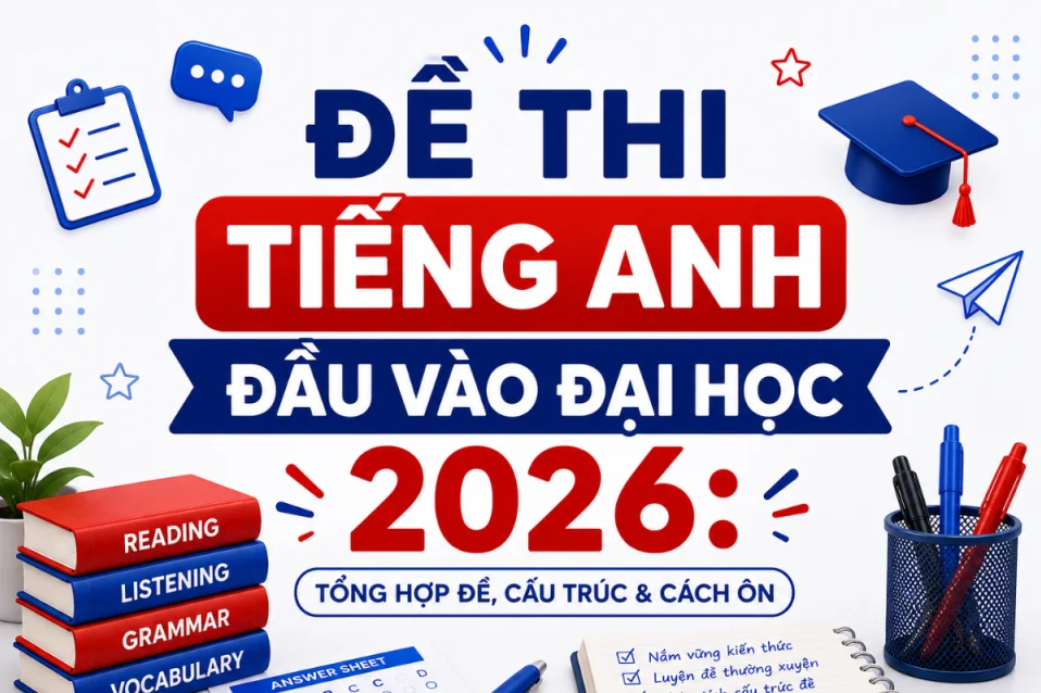 Đề thi tiếng Anh đầu vào đại học 2026: Tổng hợp đề, cấu trúc & cách ôn