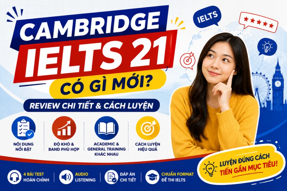 Cambridge IELTS 21: Review chi tiết và hướng dẫn luyện đề hiệu quả