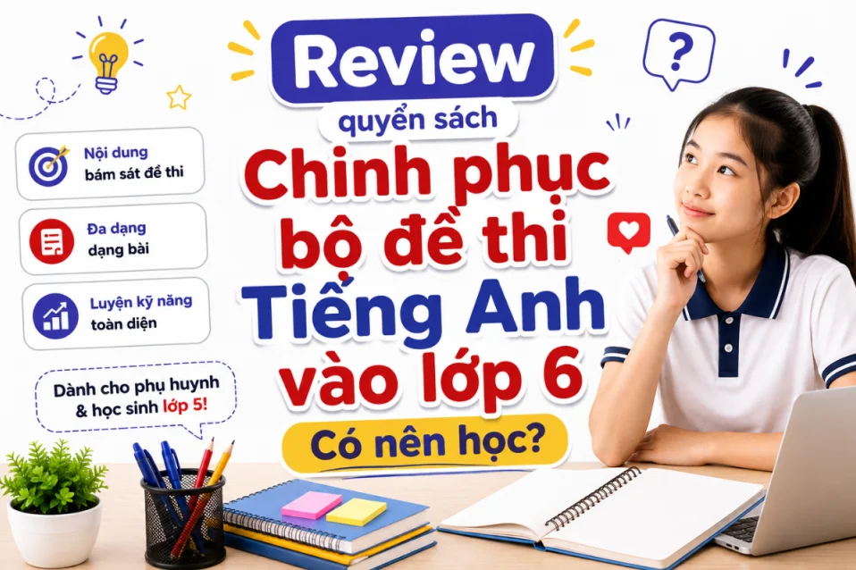 Chinh phục bộ đề thi Tiếng Anh vào lớp 6: Review nội dung và cách học