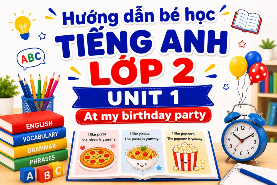 Cách dạy bé tiếng Anh lớp 2 Unit 1 Global Success: At my birthday party