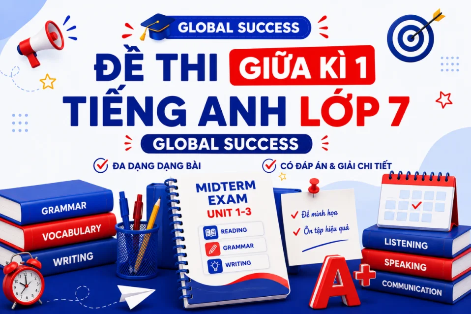 20+ Đề thi tiếng Anh giữa kì 1 lớp 7 Global Success có giải
