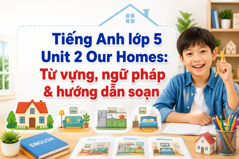 Tiếng Anh lớp 5 Unit 2 Our Homes: Từ vựng, ngữ pháp & hướng dẫn soạn