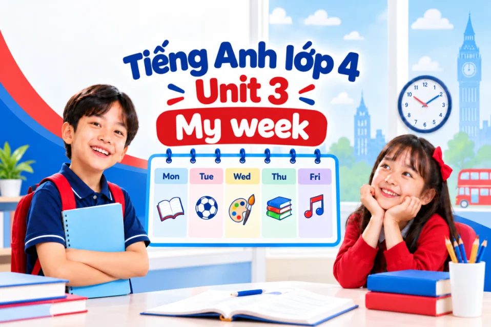 Tiếng Anh lớp 4 Unit 3 Global Success: Từ vựng, mẫu câu & soạn SGK