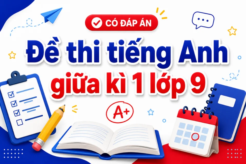 Bộ đề thi tiếng Anh giữa kì 1 lớp 9 Global Success có đáp án