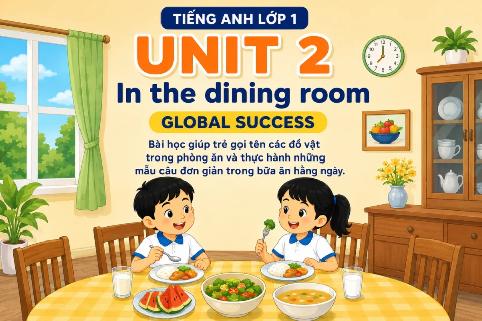 Hướng dẫn học Tiếng Anh lớp 1 Unit 2 Global Success In the dining room