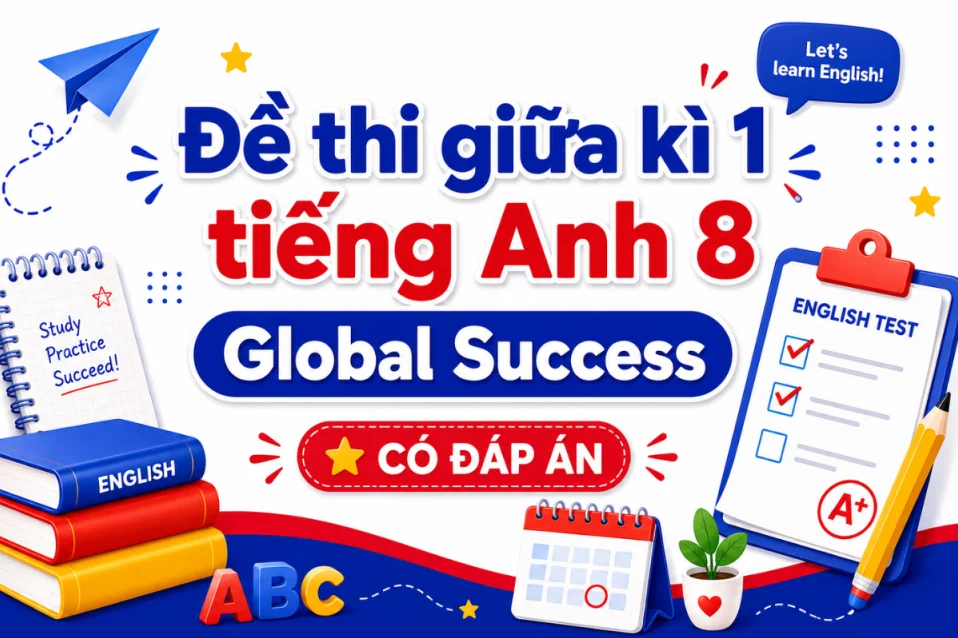 Bộ đề thi giữa kì 1 tiếng Anh 8 Global Success PDF (có giải)