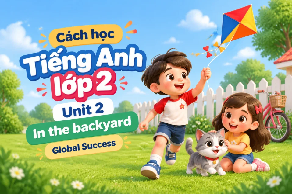 Cách học Tiếng Anh lớp 2 Unit 2 In the backyard Global Success chi tiết