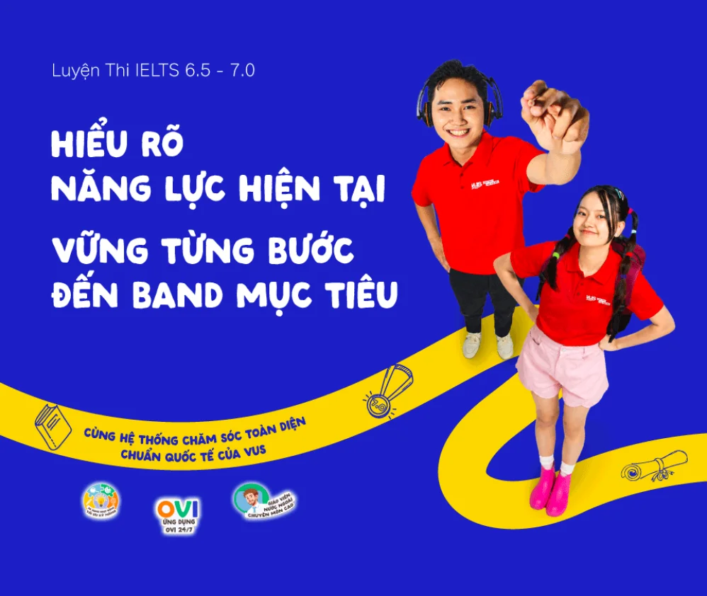 [VUS] Luyện thi IELTS 6.5 - 7.0 - Cam kết đầu ra